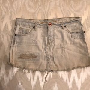 Fun white denim cutoff skirt